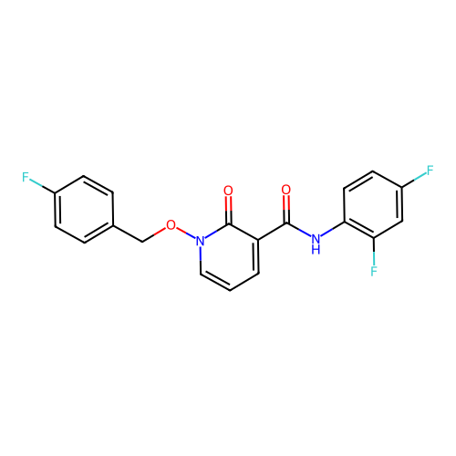 N-(2,4-difluorophenyl)-1-[(4-fluorophenyl)methoxy]-2-oxopyridine-3-carboxamide structure