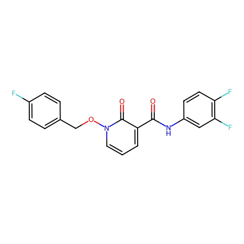 N-(3,4-difluorophenyl)-1-[(4-fluorophenyl)methoxy]-2-oxopyridine-3-carboxamide structure