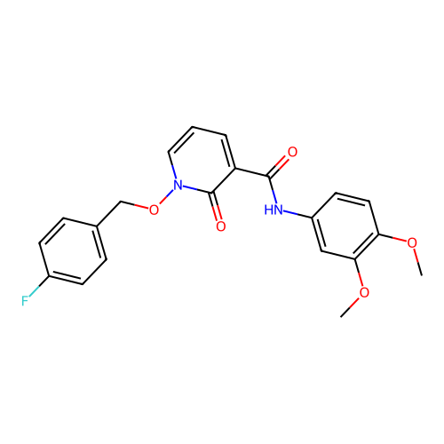 N-(3,4-dimethoxyphenyl)-1-[(4-fluorophenyl)methoxy]-2-oxopyridine-3-carboxamide structure