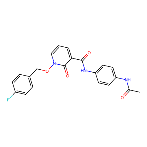 N-(4-acetamidophenyl)-1-[(4-fluorophenyl)methoxy]-2-oxopyridine-3-carboxamide structure
