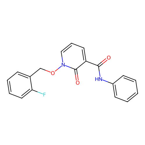 1-((2-fluorobenzyl)oxy)-2-oxo-N-phenyl-1,2-dihydropyridine-3-carboxamide structure