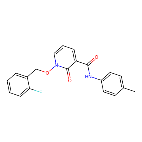 1-[(2-fluorophenyl)methoxy]-N-(4-methylphenyl)-2-oxopyridine-3-carboxamide structure