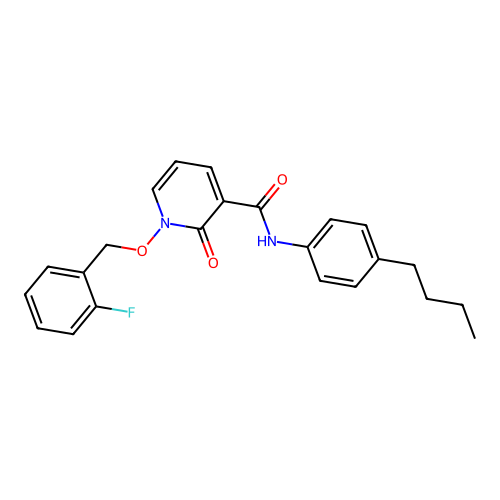N-(4-butylphenyl)-1-[(2-fluorophenyl)methoxy]-2-oxopyridine-3-carboxamide structure
