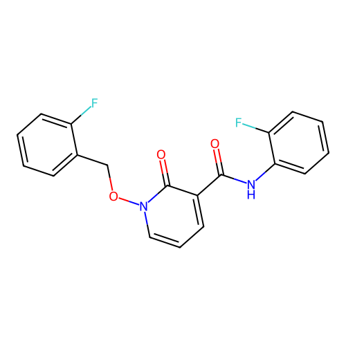 N-(2-fluorophenyl)-1-[(2-fluorophenyl)methoxy]-2-oxopyridine-3-carboxamide structure