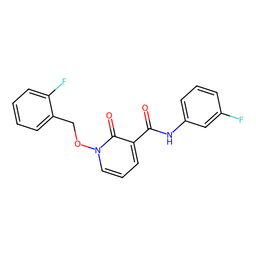 N-(3-fluorophenyl)-1-[(2-fluorophenyl)methoxy]-2-oxopyridine-3-carboxamide structure