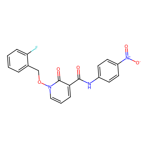 1-[(2-fluorophenyl)methoxy]-N-(4-nitrophenyl)-2-oxopyridine-3-carboxamide structure