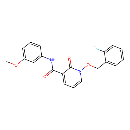 1-[(2-fluorophenyl)methoxy]-N-(3-methoxyphenyl)-2-oxopyridine-3-carboxamide structure