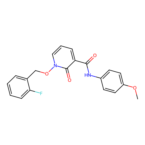 1-[(2-fluorophenyl)methoxy]-N-(4-methoxyphenyl)-2-oxopyridine-3-carboxamide structure