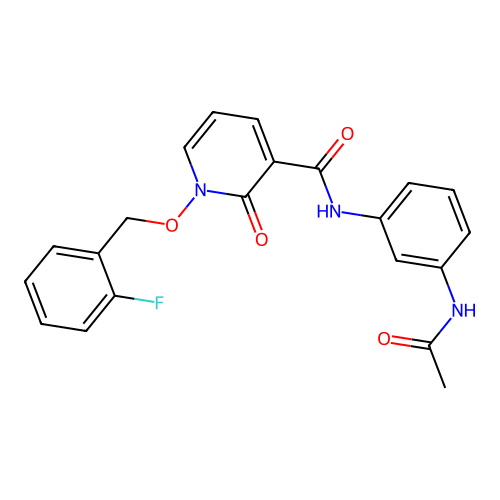 N-(3-acetamidophenyl)-1-[(2-fluorophenyl)methoxy]-2-oxopyridine-3-carboxamide structure