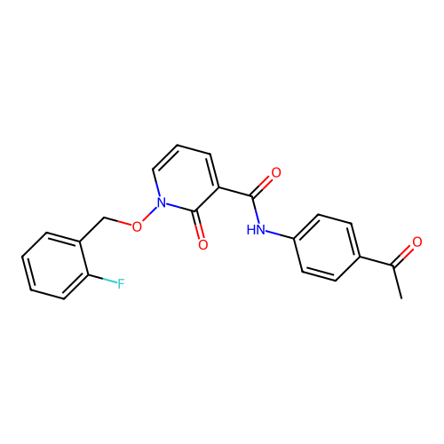 N-(4-acetylphenyl)-1-[(2-fluorophenyl)methoxy]-2-oxopyridine-3-carboxamide structure