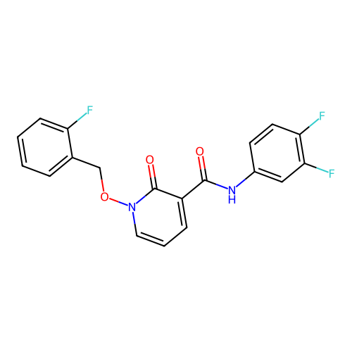 N-(3,4-difluorophenyl)-1-[(2-fluorophenyl)methoxy]-2-oxopyridine-3-carboxamide structure