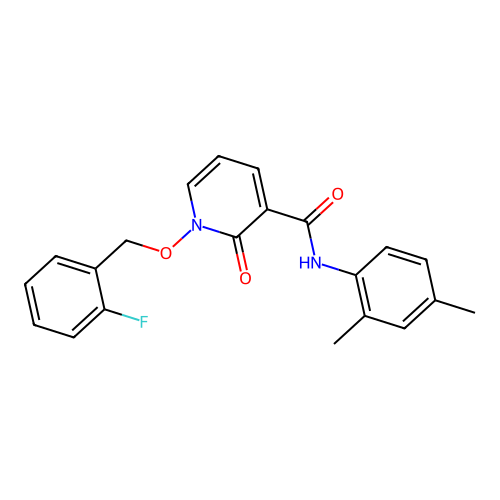 N-(2,4-dimethylphenyl)-1-[(2-fluorophenyl)methoxy]-2-oxopyridine-3-carboxamide structure