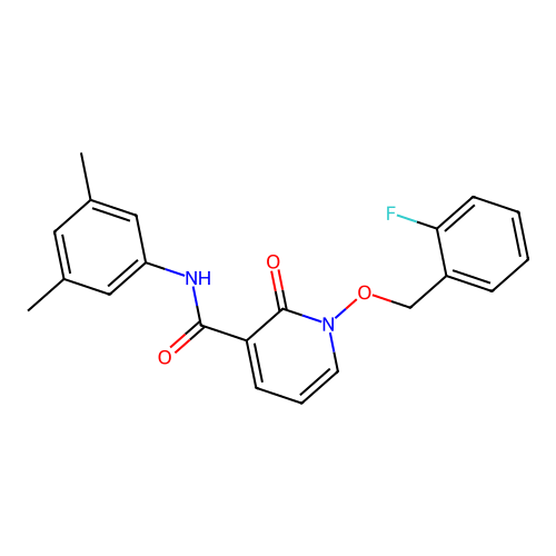 N-(3,5-dimethylphenyl)-1-[(2-fluorophenyl)methoxy]-2-oxopyridine-3-carboxamide structure