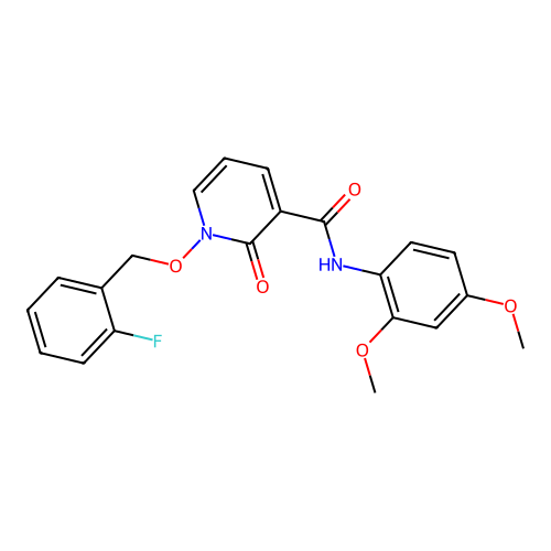 N-(2,4-dimethoxyphenyl)-1-[(2-fluorophenyl)methoxy]-2-oxopyridine-3-carboxamide structure