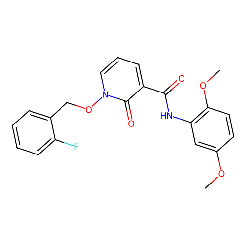 N-(2,5-dimethoxyphenyl)-1-[(2-fluorophenyl)methoxy]-2-oxopyridine-3-carboxamide structure