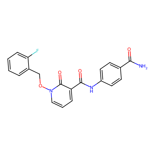 N-(4-carbamoylphenyl)-1-[(2-fluorophenyl)methoxy]-2-oxopyridine-3-carboxamide structure