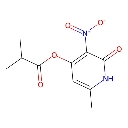 6-Methyl-3-nitro-2-oxo-1,2-dihydropyridin-4-yl isobutyrate structure