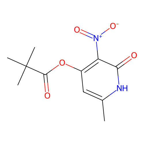 6-Methyl-3-nitro-2-oxo-1,2-dihydropyridin-4-yl pivalate structure