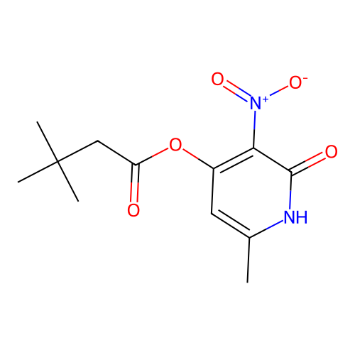 6-Methyl-3-nitro-2-oxo-1,2-dihydropyridin-4-yl 3,3-dimethylbutanoate structure