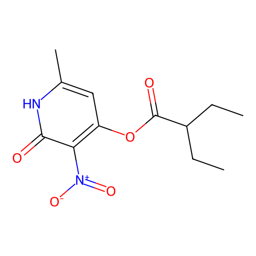 6-Methyl-3-nitro-2-oxo-1,2-dihydropyridin-4-yl 2-ethylbutanoate structure