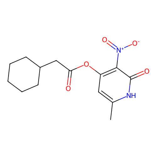 6-Methyl-3-nitro-2-oxo-1,2-dihydropyridin-4-yl 2-cyclohexylacetate structure