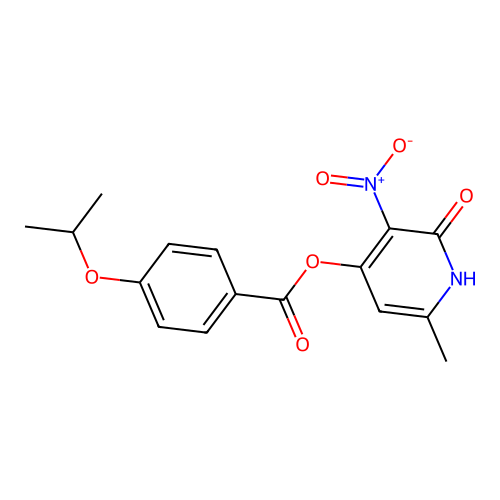 6-Methyl-3-nitro-2-oxo-1,2-dihydropyridin-4-yl 4-isopropoxybenzoate structure