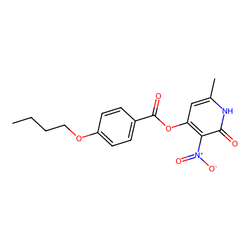 6-Methyl-3-nitro-2-oxo-1,2-dihydropyridin-4-yl 4-butoxybenzoate structure