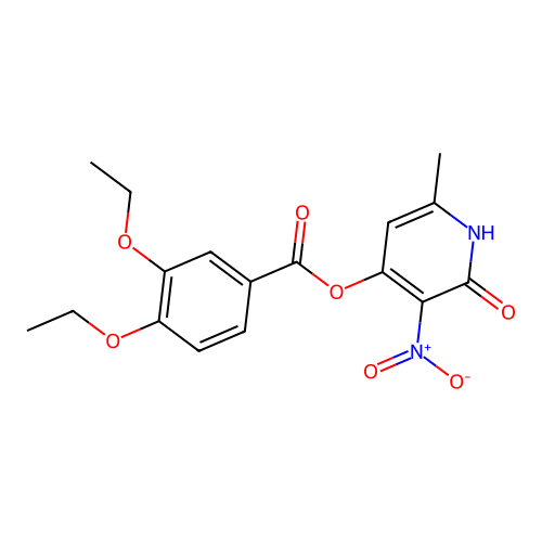 6-Methyl-3-nitro-2-oxo-1,2-dihydropyridin-4-yl 3,4-diethoxybenzoate structure