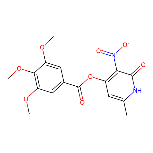 6-Methyl-3-nitro-2-oxo-1,2-dihydropyridin-4-yl 3,4,5-trimethoxybenzoate structure