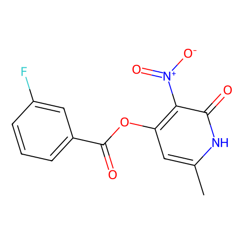 (6-methyl-3-nitro-2-oxo-1H-pyridin-4-yl) 3-fluorobenzoate structure
