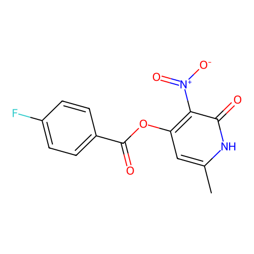 (6-methyl-3-nitro-2-oxo-1H-pyridin-4-yl) 4-fluorobenzoate structure