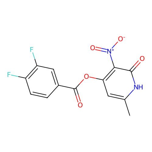 6-Methyl-3-nitro-2-oxo-1,2-dihydropyridin-4-yl 3,4-difluorobenzoate structure