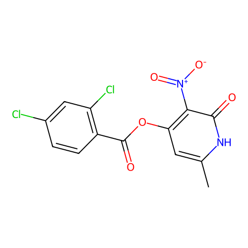 6-Methyl-3-nitro-2-oxo-1,2-dihydropyridin-4-yl 2,4-dichlorobenzoate structure