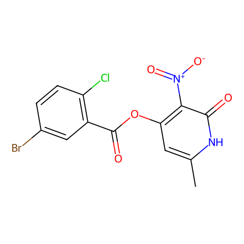 6-Methyl-3-nitro-2-oxo-1,2-dihydropyridin-4-yl 5-bromo-2-chlorobenzoate structure