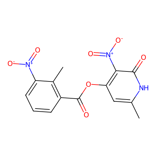 6-Methyl-3-nitro-2-oxo-1,2-dihydropyridin-4-yl 2-methyl-3-nitrobenzoate structure