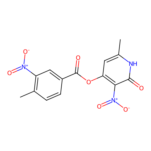 6-Methyl-3-nitro-2-oxo-1,2-dihydropyridin-4-yl 4-methyl-3-nitrobenzoate structure