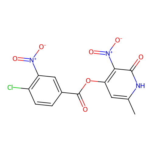 6-Methyl-3-nitro-2-oxo-1,2-dihydropyridin-4-yl 4-chloro-3-nitrobenzoate structure