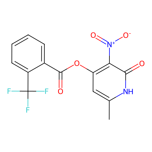 6-Methyl-3-nitro-2-oxo-1,2-dihydropyridin-4-yl 2-(trifluoromethyl)benzoate structure