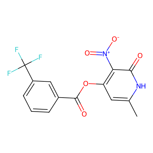 6-Methyl-3-nitro-2-oxo-1,2-dihydropyridin-4-yl 3-(trifluoromethyl)benzoate structure