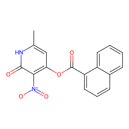 6-Methyl-3-nitro-2-oxo-1,2-dihydropyridin-4-yl 1-naphthoate structure
