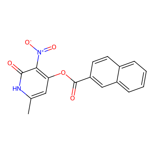 6-Methyl-3-nitro-2-oxo-1,2-dihydropyridin-4-yl 2-naphthoate structure