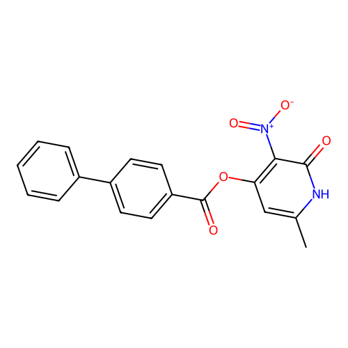 6-Methyl-3-nitro-2-oxo-1,2-dihydropyridin-4-yl [1,1'-biphenyl]-4-carboxylate structure