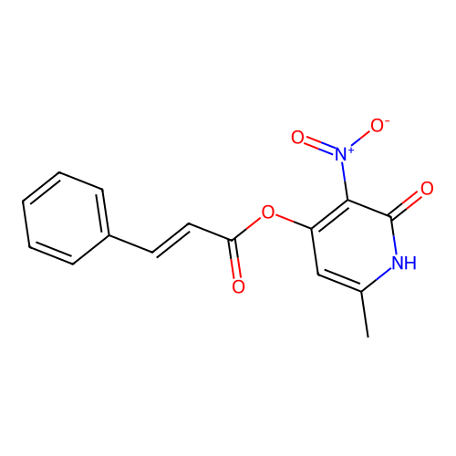 6-Methyl-3-nitro-2-oxo-1,2-dihydropyridin-4-yl cinnamate structure