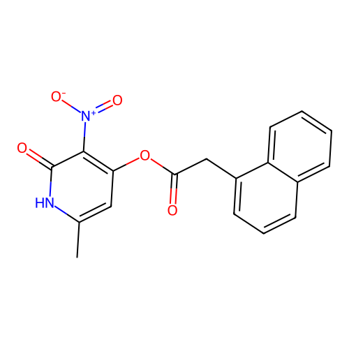 6-Methyl-3-nitro-2-oxo-1,2-dihydropyridin-4-yl 2-(naphthalen-1-yl)acetate structure
