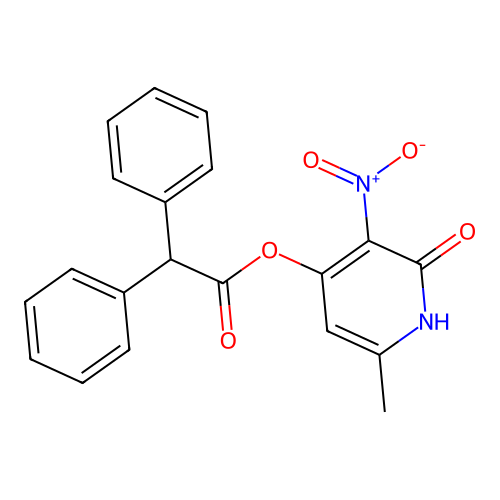 6-Methyl-3-nitro-2-oxo-1,2-dihydropyridin-4-yl 2,2-diphenylacetate structure