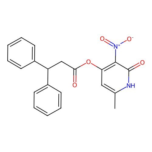 6-Methyl-3-nitro-2-oxo-1,2-dihydropyridin-4-yl 3,3-diphenylpropanoate structure