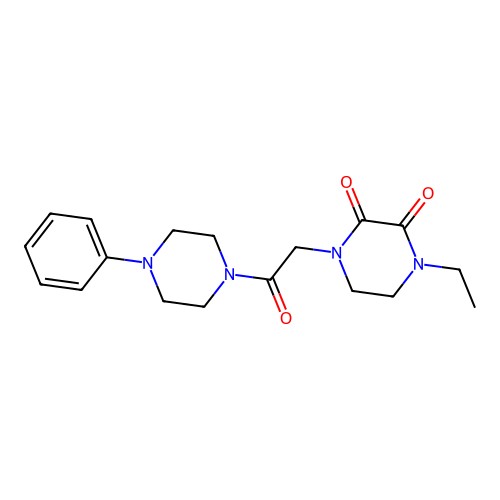 1-Ethyl-4-[2-oxo-2-(4-phenylpiperazin-1-yl)ethyl]piperazine-2,3-dione structure