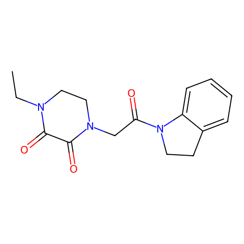 1-Ethyl-4-(2-(indolin-1-yl)-2-oxoethyl)piperazine-2,3-dione structure