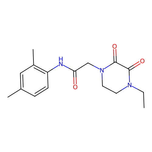 N-(2,4-dimethylphenyl)-2-(4-ethyl-2,3-dioxopiperazin-1-yl)acetamide structure