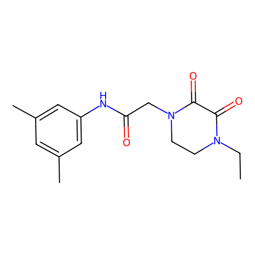 N-(3,5-dimethylphenyl)-2-(4-ethyl-2,3-dioxopiperazin-1-yl)acetamide structure